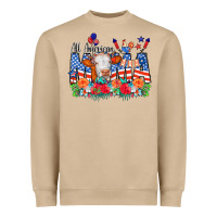 Mushroom All American Mama Cow Flowers Heavyweight Sweatshirt - CowCowDesign