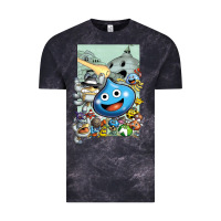 Cloud Black dragon quest slime print Vintage Tee - lanVoArt