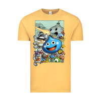 Vintage Mustard dragon quest slime print Vintage Tee - lanVoArt