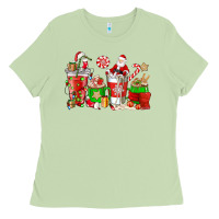 Matcha Santa coffee cups Ladies Tee - NancyCooperArtShop