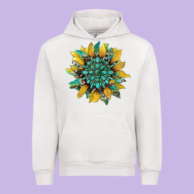 Sunflower With Gemstone And Cowhide Urban Hoodie Designed By Artiststas