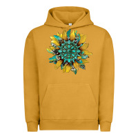 Pigment Peanut Butter sunflower with gemstone and cowhide Urban Hoodie - Artiststas