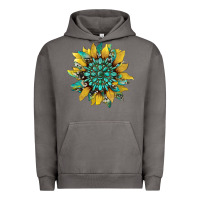Pigment Tornado sunflower with gemstone and cowhide Urban Hoodie - Artiststas