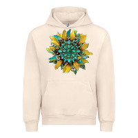 Sandshell sunflower with gemstone and cowhide Urban Hoodie - Artiststas