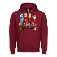 Burgundy pharmacy squad christmas Zipper Hoodie - FaDigitalArtStudio