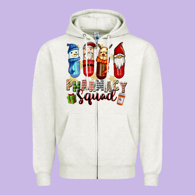 Pharmacy Squad Christmas Zipper Hoodie Designed By Fadigitalartstudio