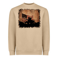 America Western Cowboy And Cowgirl Leopard Frame Heavyweight Sweatshirt | Teevron