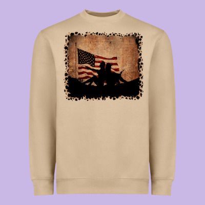 America Western Cowboy And Cowgirl Leopard Frame Heavyweight Sweatshirt Designed By Cowcowdesign