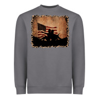 Storm America Western Cowboy and Cowgirl Leopard Frame Heavyweight Sweatshirt - CowCowDesign