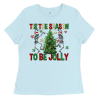 Baby Blue Tis' the season to be Jolly Ladies Tee - NancyCooperArtShop