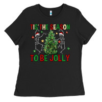 Black Tis' the season to be Jolly Ladies Tee - NancyCooperArtShop