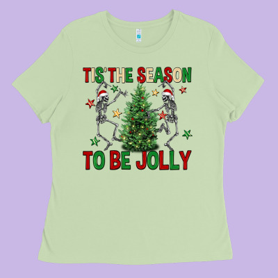 Tis' The Season To Be Jolly Ladies Tee Designed By Nancycooperartshop
