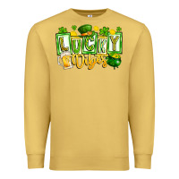 Antique Gold Lucky Vibes Premium Sweatshirt - CowhideDigitalArt