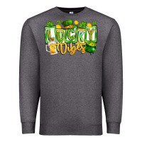Charcoal Heather Lucky Vibes Premium Sweatshirt - CowhideDigitalArt