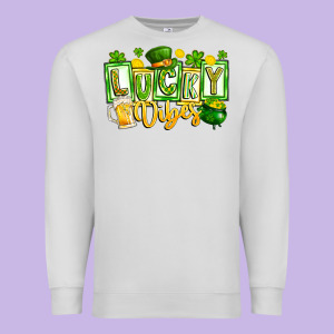Lucky Vibes Premium Sweatshirt Designed By Cowhidedigitalart