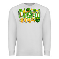 Dove Grey Lucky Vibes Premium Sweatshirt - CowhideDigitalArt