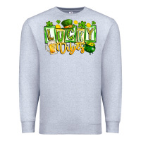 Heather Grey Lucky Vibes Premium Sweatshirt - CowhideDigitalArt