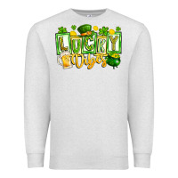 Oatmeal Heather Lucky Vibes Premium Sweatshirt - CowhideDigitalArt