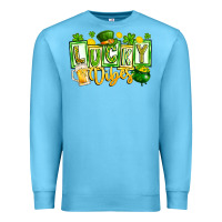 Ocean Blue Lucky Vibes Premium Sweatshirt - CowhideDigitalArt