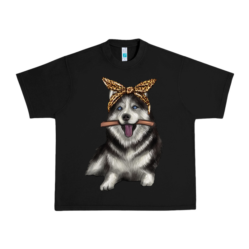 Alaskan Husky With Bandeau Urban Heavy Tee by texasbilliewilder | Teevron