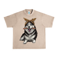 French Oak alaskan husky with bandeau Urban Heavy Tee - texasbilliewilder