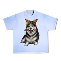 Grape Ice alaskan husky with bandeau Urban Heavy Tee - texasbilliewilder