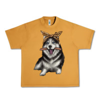 Peanut Butter alaskan husky with bandeau Urban Heavy Tee - texasbilliewilder