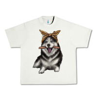 Pistachio alaskan husky with bandeau Urban Heavy Tee - texasbilliewilder