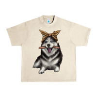 Sandshell alaskan husky with bandeau Urban Heavy Tee - texasbilliewilder