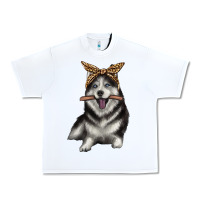 White alaskan husky with bandeau Urban Heavy Tee - texasbilliewilder