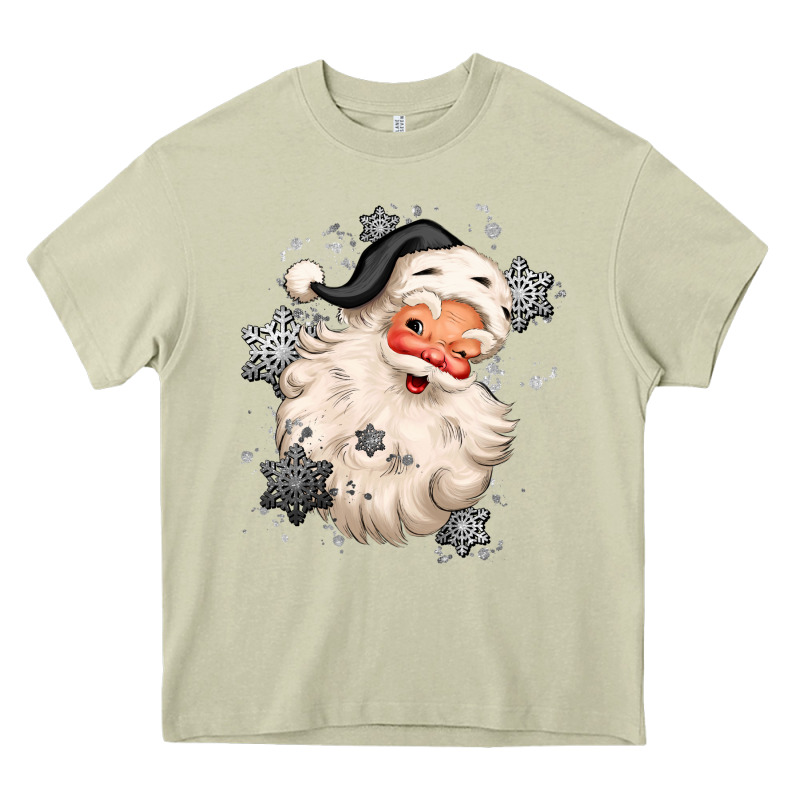 White Christmas Santa Claus Heavy Core Tee by MaliasSmallBusiness | Teevron