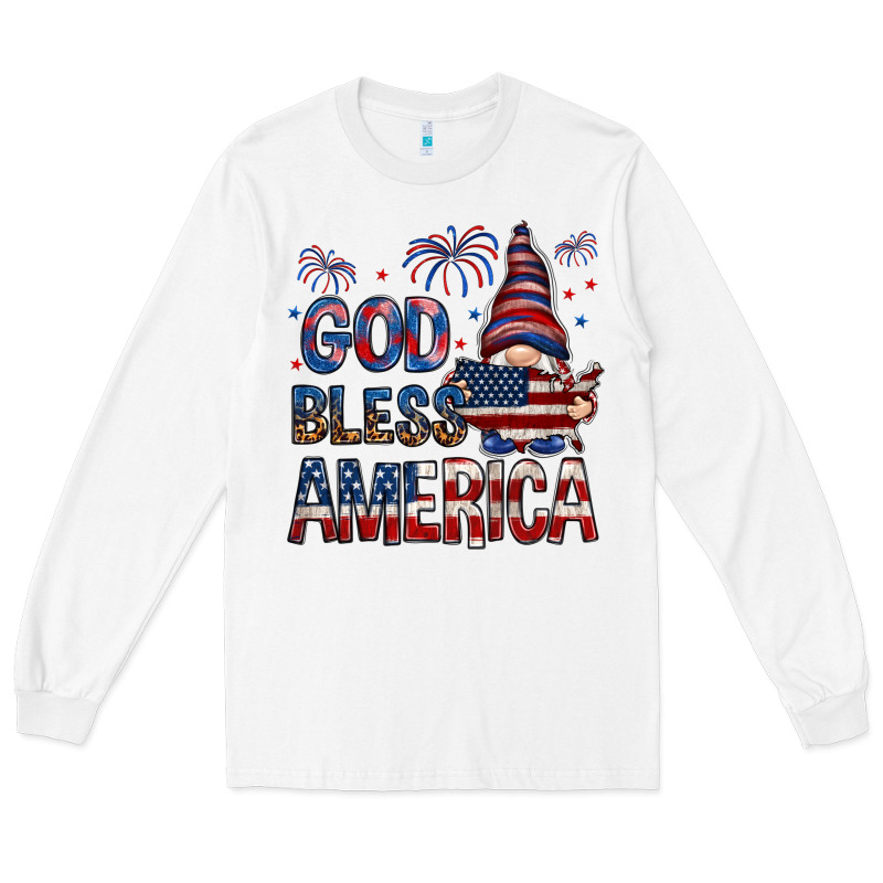 God Bless America With Gnome 4th Of July Long Sleeve Tee by HowdyJamesFarm | Teevron