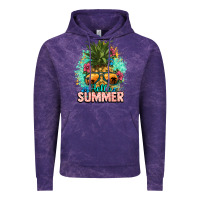 Cloud Purple Hello summer pineapple Vintage Hoodie - NancyCooperArtShop
