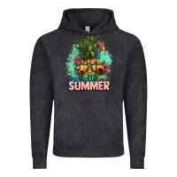 Vintage Black Hello summer pineapple Vintage Hoodie - NancyCooperArtShop