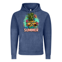Vintage Denim Hello summer pineapple Vintage Hoodie - NancyCooperArtShop