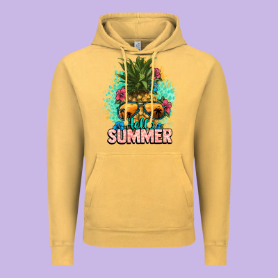 Hello Summer Pineapple Vintage Hoodie Designed By Nancycooperartshop