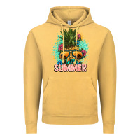 Vintage Mustard Hello summer pineapple Vintage Hoodie - NancyCooperArtShop
