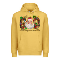 Antique Gold with god all things are possible with santa claus bbs Premium Hoodie - BundleAndBundleShop