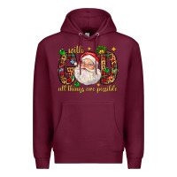 Burgundy with god all things are possible with santa claus bbs Premium Hoodie - BundleAndBundleShop