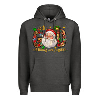 Charcoal Heather with god all things are possible with santa claus bbs Premium Hoodie - BundleAndBundleShop