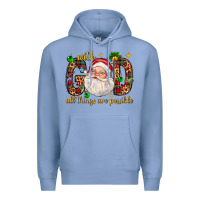 Colony Blue with god all things are possible with santa claus bbs Premium Hoodie - BundleAndBundleShop