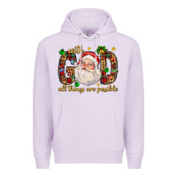 Lilac with god all things are possible with santa claus bbs Premium Hoodie - BundleAndBundleShop