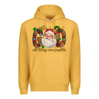 Mustard with god all things are possible with santa claus bbs Premium Hoodie - BundleAndBundleShop