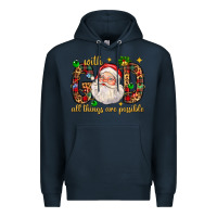 Navy with god all things are possible with santa claus bbs Premium Hoodie - BundleAndBundleShop