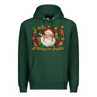 Sports Green with god all things are possible with santa claus bbs Premium Hoodie - BundleAndBundleShop