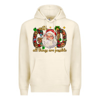 Tofu with god all things are possible with santa claus bbs Premium Hoodie - BundleAndBundleShop