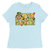 Baby Blue Egg hunter with camouflage plate letters Ladies Tee - NancyCooperArtShop