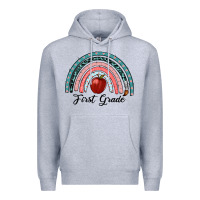 Heather Grey first grade rainbow Premium Hoodie - RanaPortraitStore
