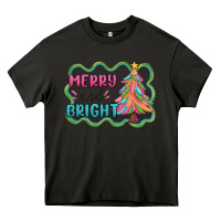 Asphalt merry and bright christmas tree Heavy Core Tee - MaliasSmallBusiness