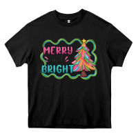 Black merry and bright christmas tree Heavy Core Tee - MaliasSmallBusiness